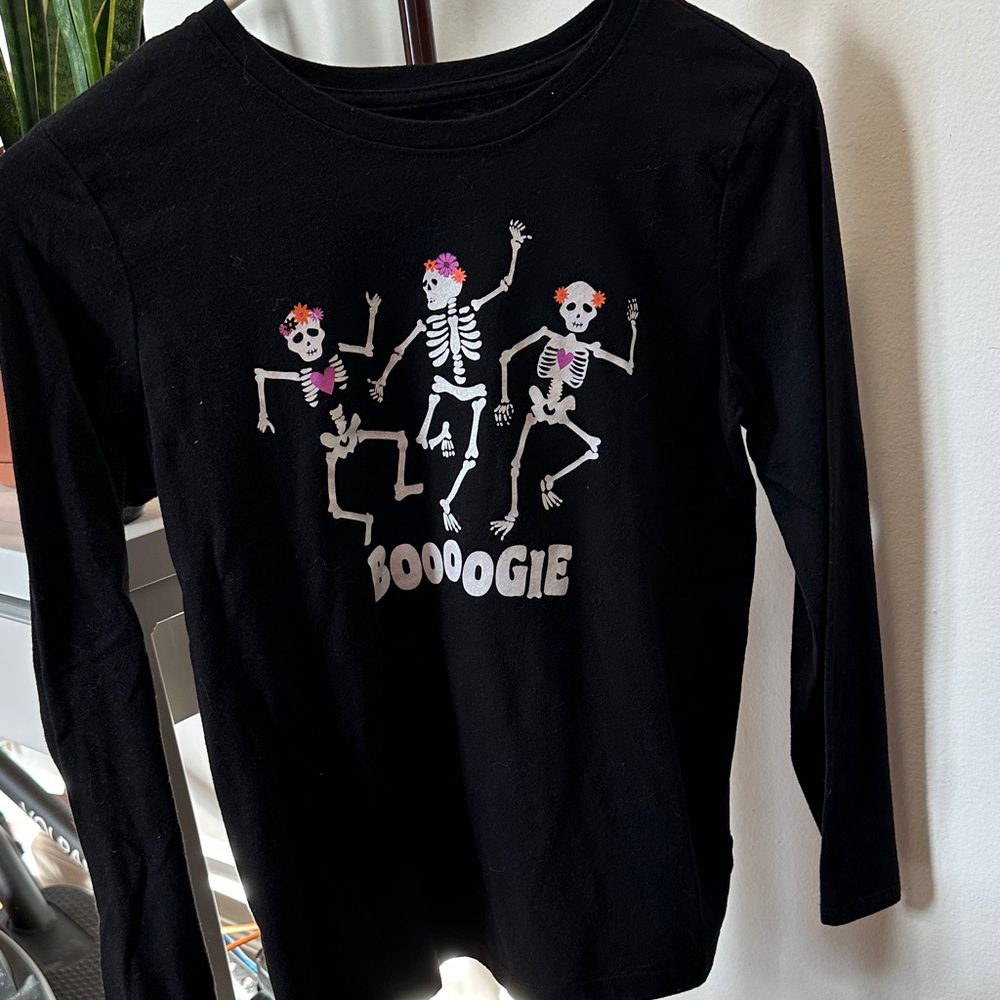 Wonder Nation Black Booogie Skeleton Tee